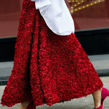 European and American Style Autumn and Winter New Petal Design Skirt Fashionable High Waisted Skirt