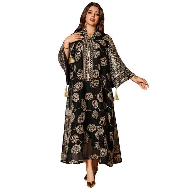 New Middle Eastern Embroidered Sequin Robe Plus Size Women's Dress Embroidered Sequin Dress