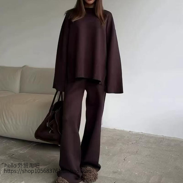 Knitted Loose Sweater and Pants Set