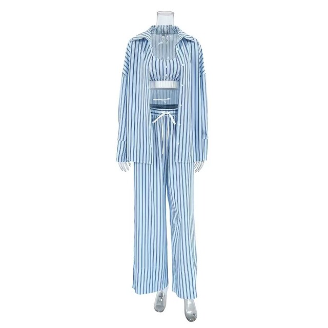 Stripe printed three piece set Stripe printed three piece set