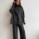 European and American Style Autumn and Winter Loose Knit Sweater and Pants Set