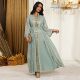 New Middle Eastern Women's Fashion Mesh Sequined Appliqué Robe Dress Sequined Robe Dress