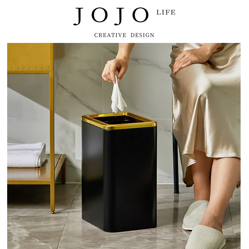 JOJO) Trash Can No Lid Kitchen Rectangular Home Creative Living Room Upscale Makeup Room Bathroom Toilet