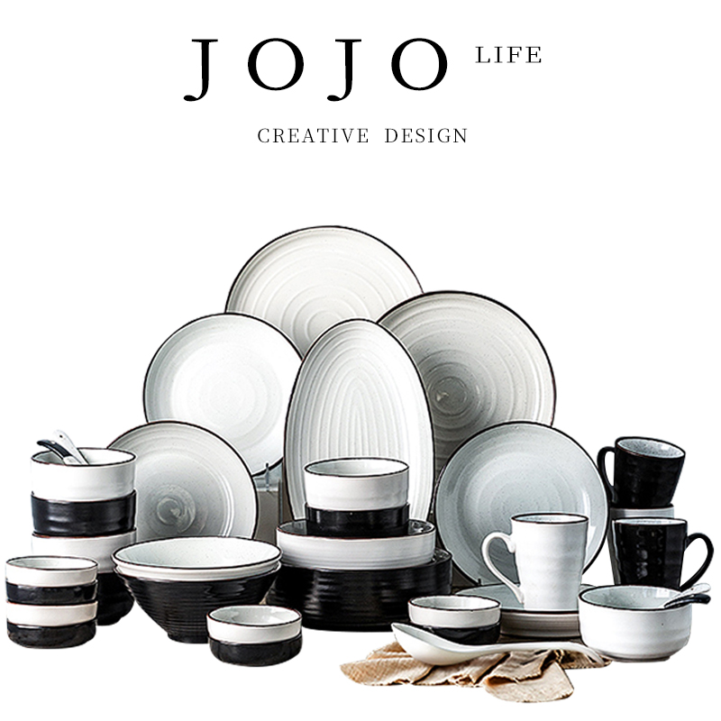 JOJOS L PD Weston tableware suit Nordic style glaze hard fine ceramic modern hand craft )