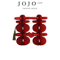 JOJOS L PD Mr. Groceries Ornaments Honeycomb Three-dimensional Happy Words Wedding Decoration Table) Fengyu