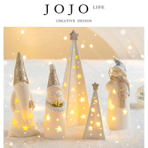 JOJOS L PD Snow Ornaments Luminous Light Decoration Home Desktop Ceramic Christmas Ornaments) Holy Snow