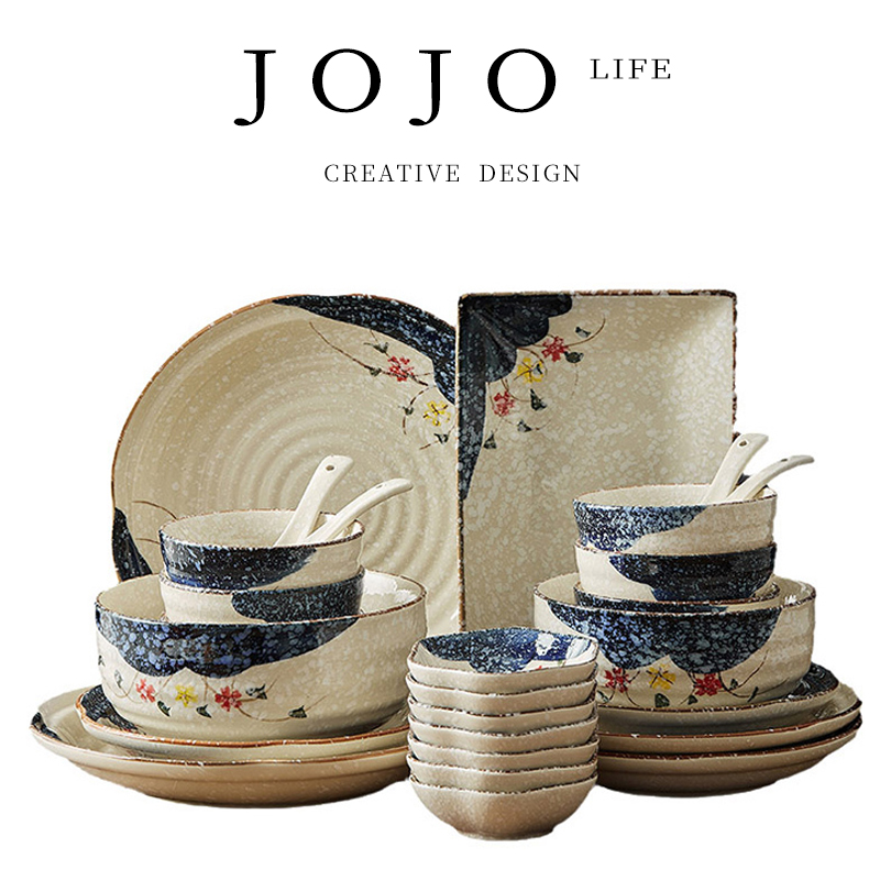 JOJOS L PD Aoxue Tableware Set Daily and Wind Hard Ceramic Creative Fashion )