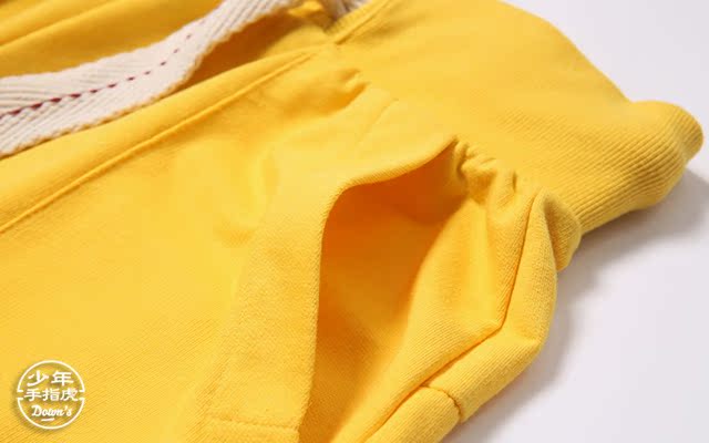 Dây rút đơn giản Terry nhỏ treo chanh vàng Quần lỏng đóng kín quần jean nam rách