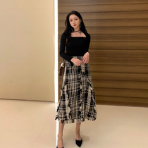 Spring Dress Temperament Small Balsamic Fashion Suit Dress Late Autumn Korean version Internet Red Ocean playful French Little crowdsourced Two sets of women