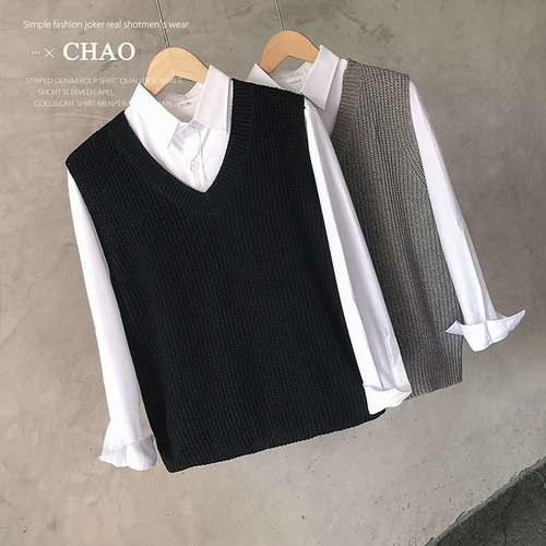 Демисезонный свитер без рукавов, приятный телу трикотажный жилет, свободный крой