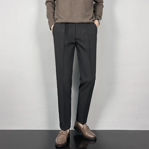 Мужские штаны, черный флисовый костюм, свободный прямой крой