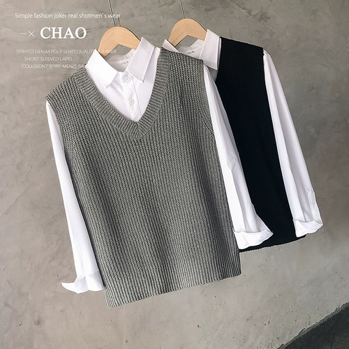 Демисезонный свитер без рукавов, приятный телу трикотажный жилет, свободный крой