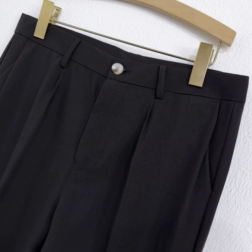 Костюм, черные штаны для отдыха, свободный прямой крой