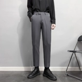 Летние шелковые тонкие штаны, мужской костюм для отдыха, свободный прямой крой