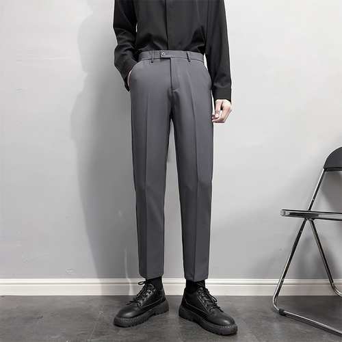 Летние шелковые тонкие штаны, мужской костюм для отдыха, свободный прямой крой