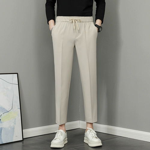 Tide, мужские демисезонные черные штаны для отдыха, в корейском стиле, свободный прямой крой