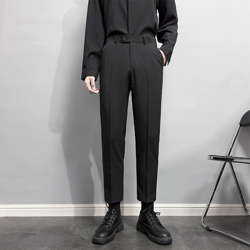 Летние шелковые тонкие штаны, мужской костюм для отдыха, свободный прямой крой