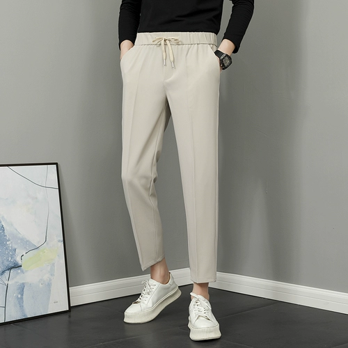 Tide, мужские демисезонные черные штаны для отдыха, в корейском стиле, свободный прямой крой