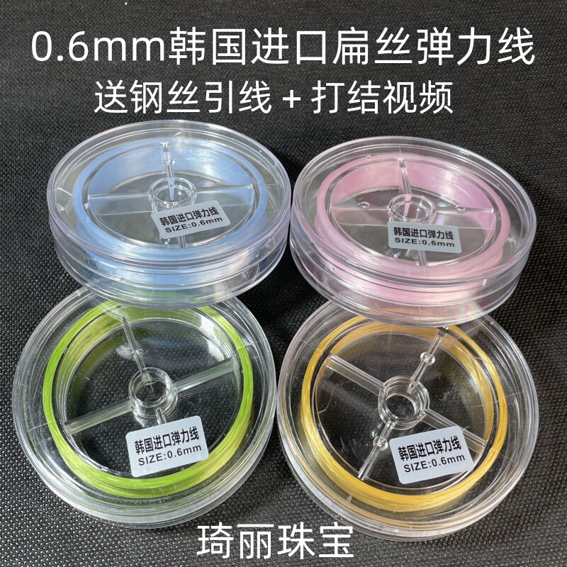 20.2m -0.6 Korean Imported Flat Elastic Cord Crystal Jade Agate Beeswax Hetian Bracelet Elastic String