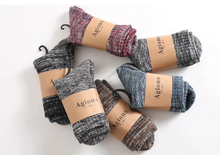 Mùa thu và mùa đông vớ cao Nhật Bản gió quốc gia retro màu bông cotton vớ nam vớ vớ vớ tất chân nam