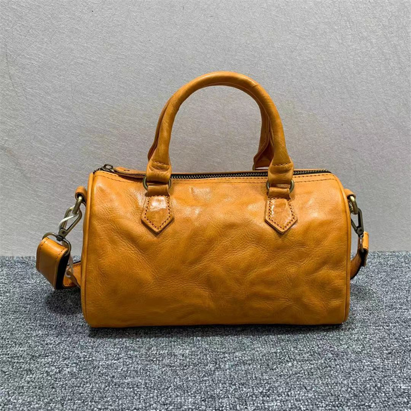 Handbag, Genuine Leather, Ethnic Style, High-End Craftsmanship, Boston Pillow Bag, Imported Pure Cowhide, Shoulder Crossbody Bag Handbag, Genuine Leather, Ethnic Style, High-End Craftsmanship, Boston Pillow Bag, Imported Pure Cowhide, Shoulder Crossbody Bag