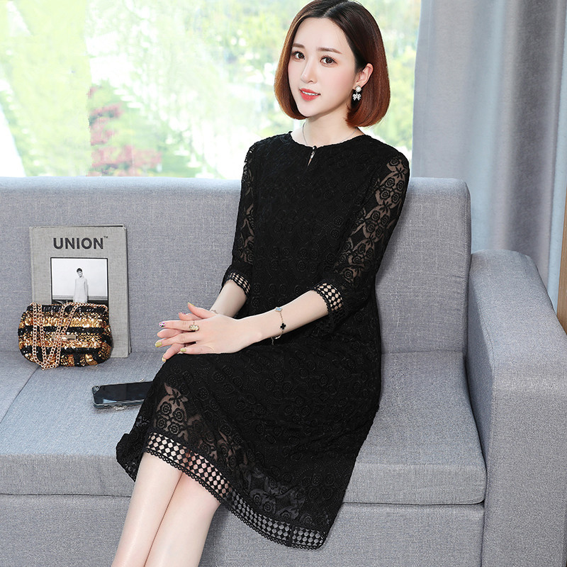 New Embroidered Silk Dress for Women, Summer, Middle-Aged and Elderly Mothers, High-End Hangzhou Brand, Loose-Fitting Mulberry Silk Dress