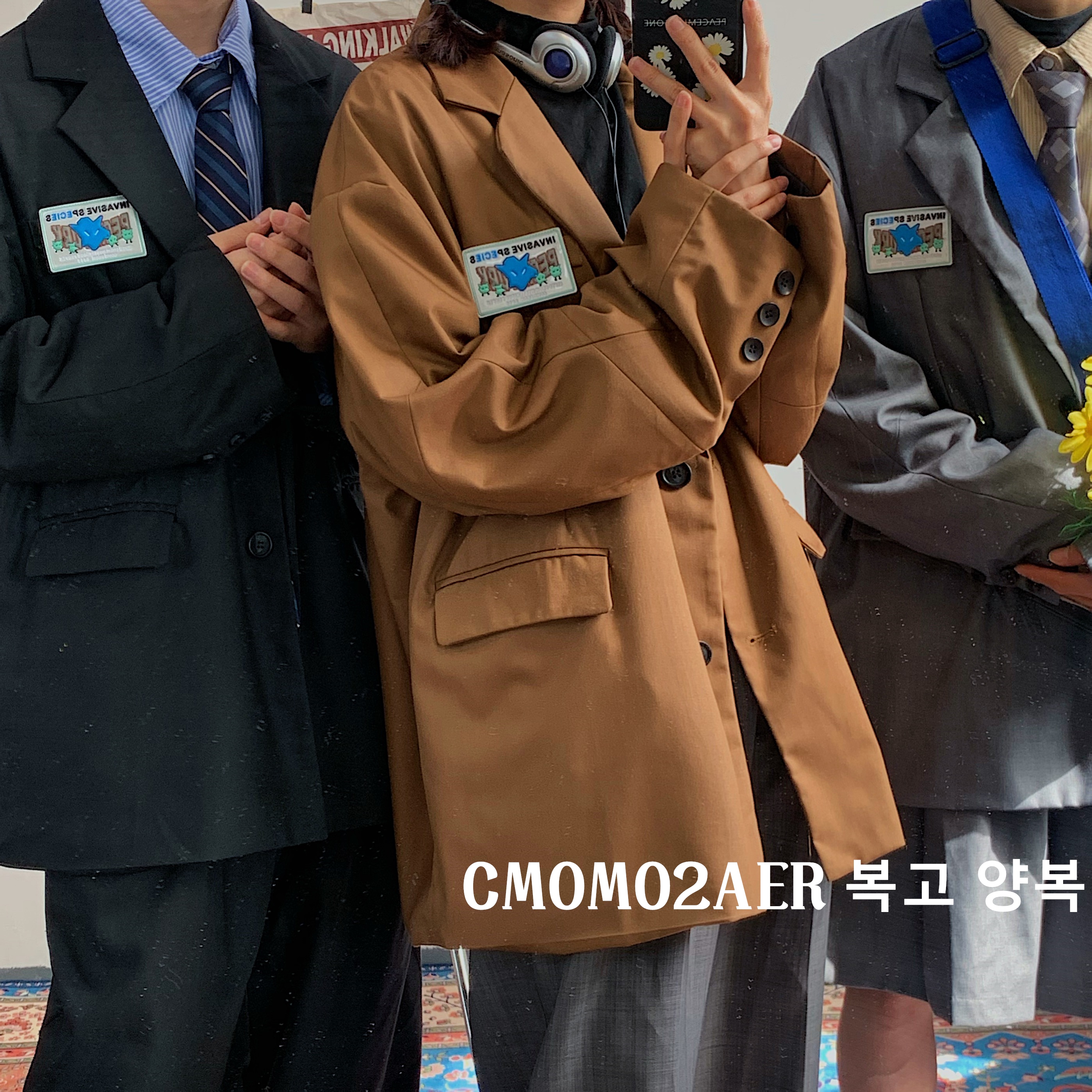 C2 Homemade Retro Port Wind Casual Loose West Suit Autumn Korea's ADER Big Size Suit Couple Coats Male Tide