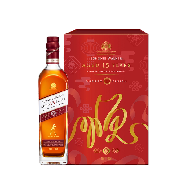 Johnnie Walker 尊尼获加 15年雪莉版调配威士忌 顺心礼盒装 700ml 含2个玻璃对杯 天猫优惠券折后￥339包邮（￥509-170）