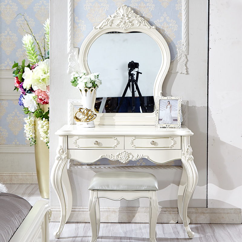 Xingaio style dressing table white solid wood makeup table French makeup table bedroom small household table 1 m