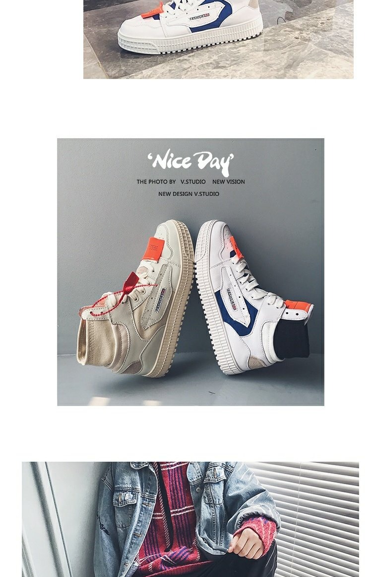 Hồng Kông Aberdeen văn học nam xu hướng giày retro nam cao Học sinh Hồng Kông đẹp trai cá tính giày mùa thu nam giày cao cổ bộ đội