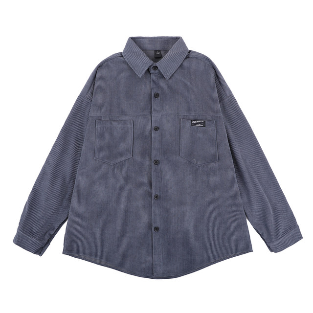 @澳门 ວັນນະຄະດີຜູ້ຊາຍ corduroy shirt men's spring and autumn fashion Japanese casual boys' workwear jacket jacket long-sleeved shirt