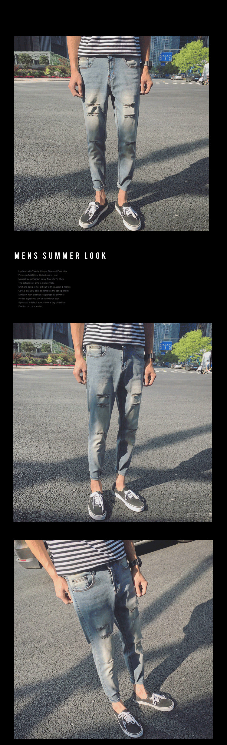 Jeans pour adolescent pieds Slim pour Quatre saisons - Ref 1480661 Image 25