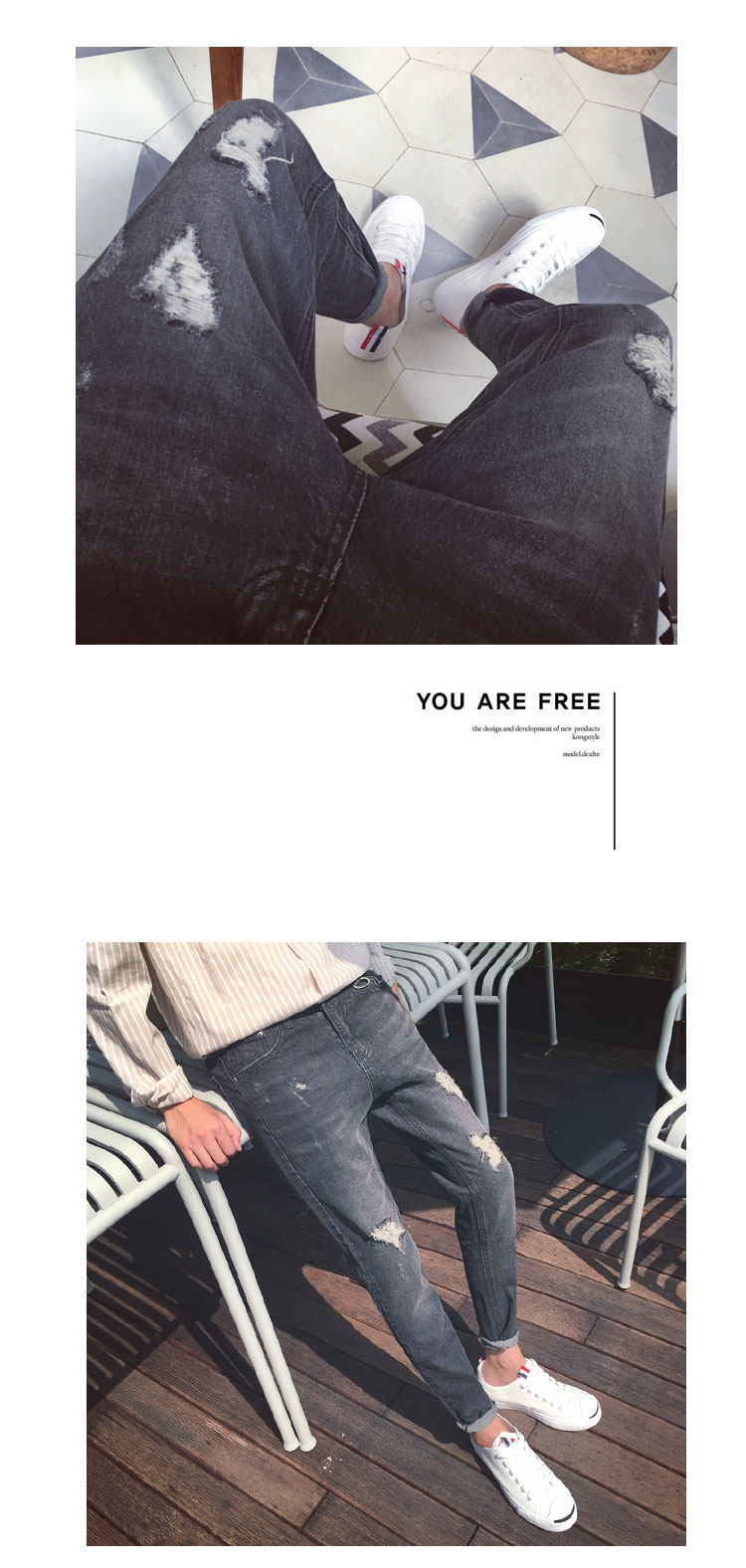 Jeans pour jeunesse droite en vrac en coton pour automne - Ref 1461862 Image 31