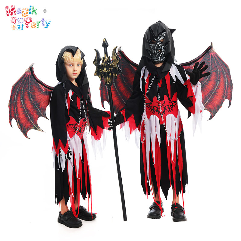 Halloween children's performance costumes Cosplay performing clothes boy bat devil demon vampire dead god