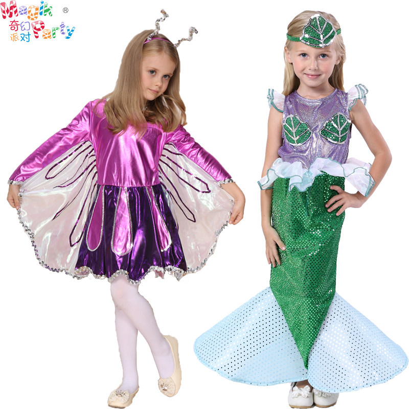 The Halloween Children's Performance Costume Girl Beauty Fish Butterfly Princess Dresses Dress Role-playing Cosplay Show Suit