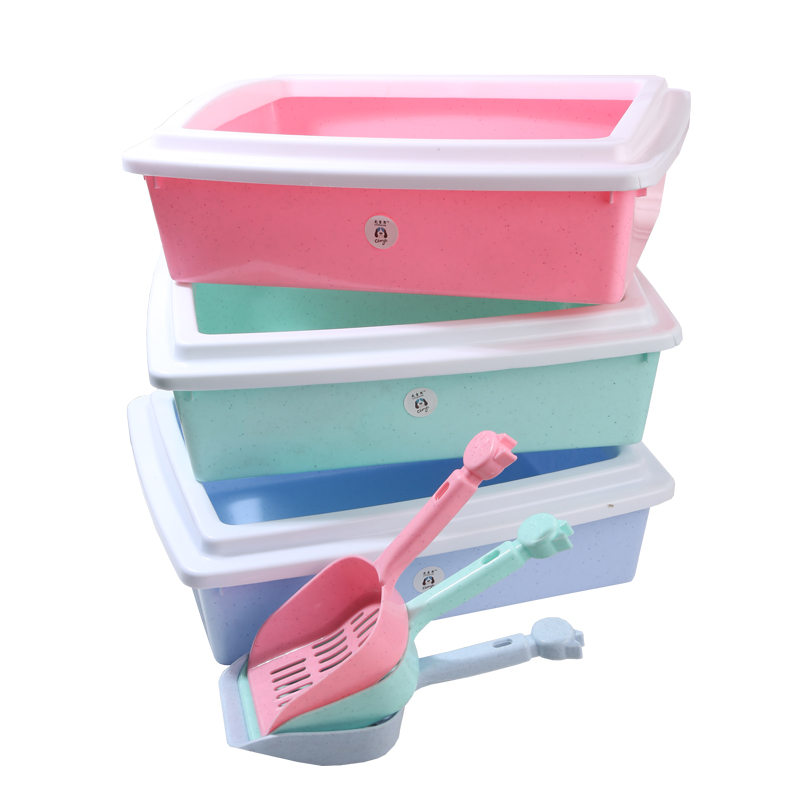 Cat Litter Basin Pet Open Cat Toilet Deodorant Cat Litter Basin Small kitty Kitty Supplies Cat Litter Shovel