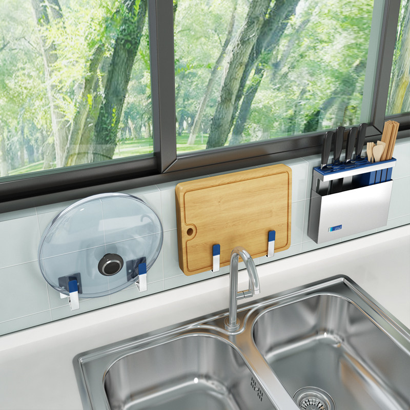 Kitchen Shelve Wall-mounted Cutting Board Rack Wall Free Of Punch Chopping Block Case Plate Holder Knife holder Cutter Seasoning Containing shelf