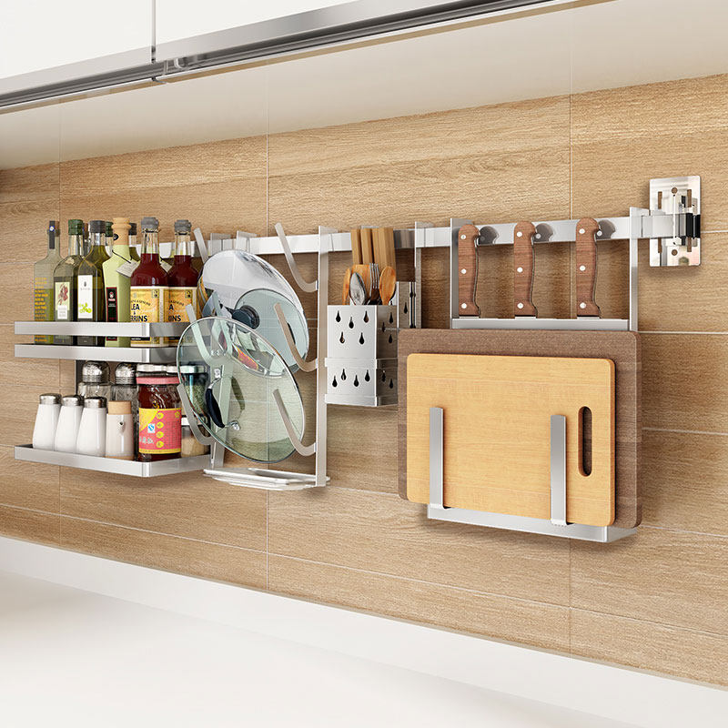 Hole 304 stainless steel kitchen wall hanging multi - functional collection frame dishwasher frame