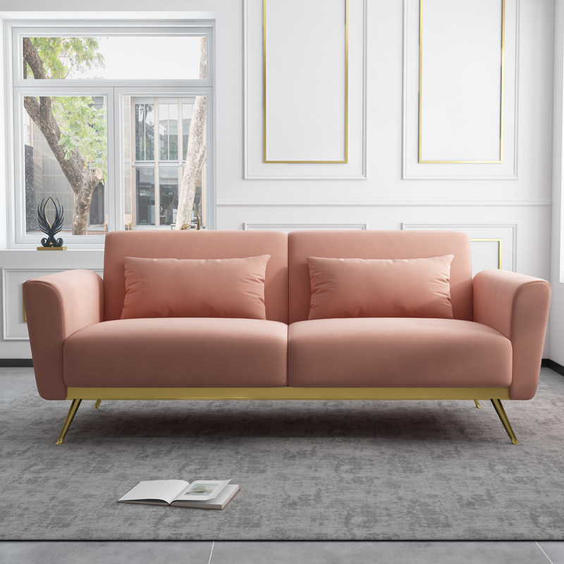 Light extravagant and versatile sofa bed Folding Dual-use Nordic Small Family Style Living Room Brief double Trio Cloth Art Sofa