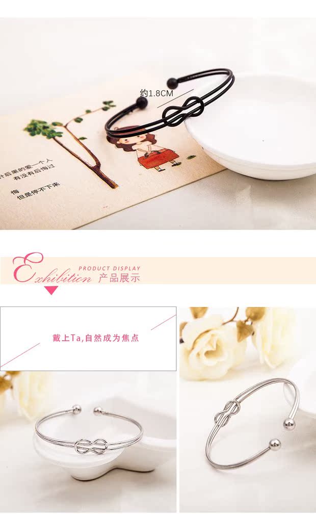 Nhật Bản Hàn Quốc đơn giản phong cách kim loại cung hai lớp mở vòng đeo tay nữ vòng đeo tay nhà máy sản xuất bán buôn vong deo tay