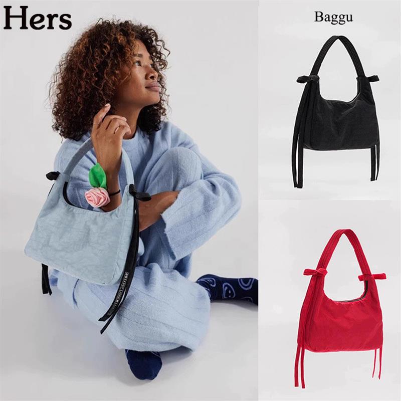 Authentic American Baggu Mini Bow Shoulder Bag with Bow Tie, Hand-Held Underarm Mini Bag for Women Authentic American Baggu Mini Bow Shoulder Bag with Bow Tie, Hand-Held Underarm Mini Bag for Women