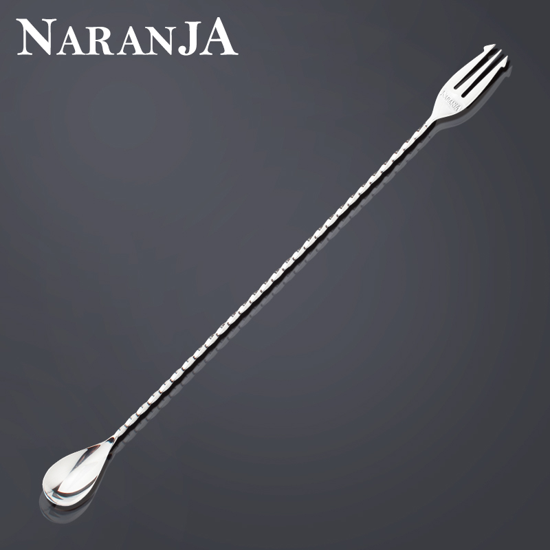 バー ステンレススチール 日本製 ナランジャ カクテルスプーン 細目 左利き用バースプーン 右利き用 左利き用かき混ぜスプーン