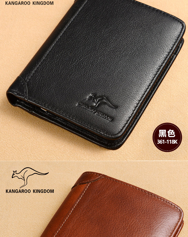 Bất Úc kangaroo ví nam da ngắn phần dọc lớp đầu tiên da thanh niên sinh viên thủy triều của nam giới túi lái xe giấy phép ví ví đựng thẻ
