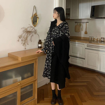 Gentle wind dress womens summer 2021 new spring and autumn skirt floral French high-end design sense niche