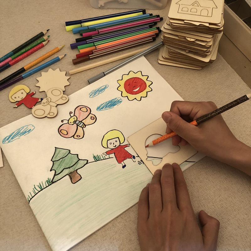 Drawing tool set Kindergarten primary school students beginner doodle drawing template Boy girl child educational toys