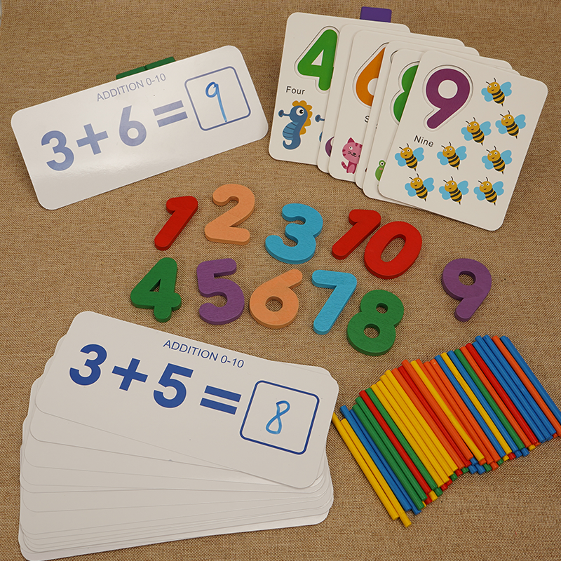 Preschool Digital Enlightenment Cognitive Digital Card Operation Card Number Of Sticks Mathematical Stick 1-10 Digital teaching aids