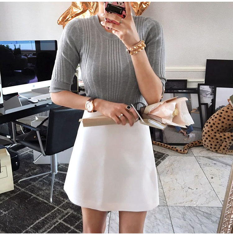 Mùa hè 2019 nữ mới một váy váy chữ size lớn eo cao hoang dã thon thả thon dài chuyên nghiệp váy váy chân váy big size