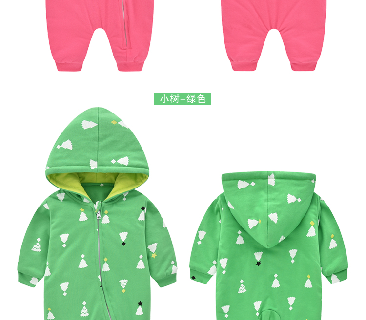 Babyiesies mùa thu ấm áp cotton mỏng cộng với bông romper ra nam triều và phụ nữ bé cotton trùm đầu mùa thu quần áo bộ quần áo liền thân cho bé