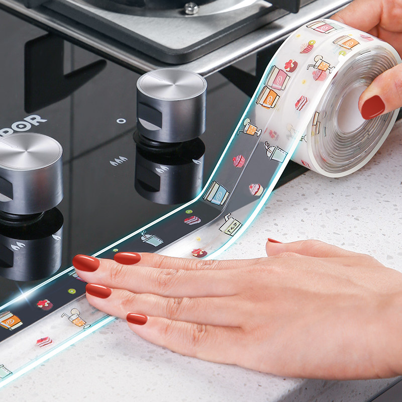 Gas stove sticker corner line self-adhesive rubber strip waterproof pad Beauty sewing paste sealing rubber strip stove sticker corner corner