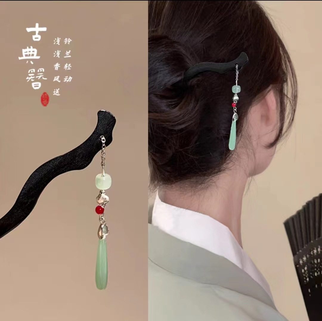 中式古风发簪：木质盘发钗子演绎清冷优雅之美-节日/演出用头饰-淘宝好物网